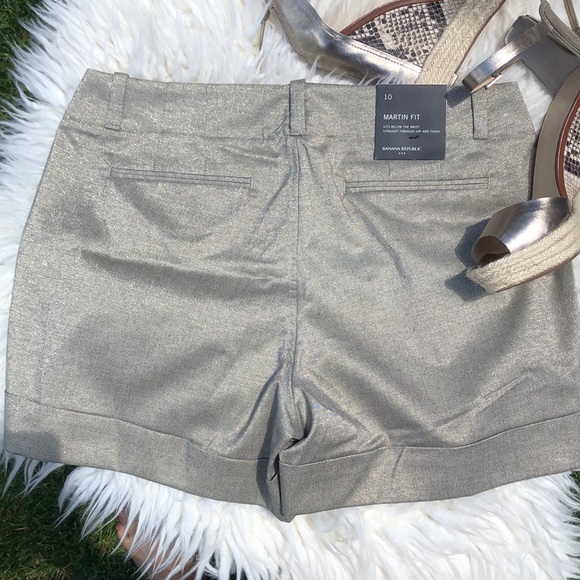 NWT Banana Republic Gold Martin Fit Shorts Sz 10 - Picture 4 of 5